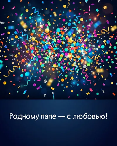 поздравительная открытка — Родному папе — с любовью!